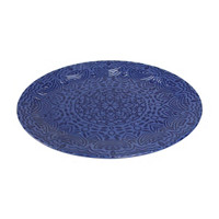 Embossed Oval Serving Platter, Blue