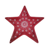 Star-shaped Ceramic Trinket Dish, Red