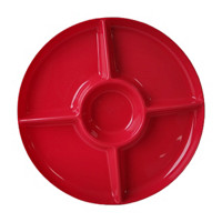 Separating Serving Plate, Red