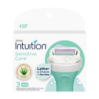 Schick Intuition Sensitive Care Four Blade Refills, 3