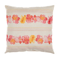 Watercolor Floral Printed Decorative Pillow