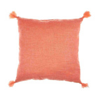 Decorative Square Tassel Pillow, Pink