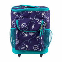 Anchor Printed Blue Wheel Cooler Bag