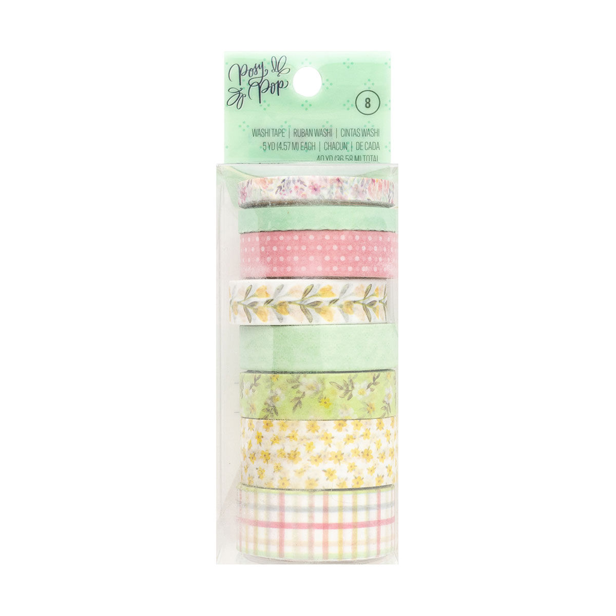 人気カラーの American Crafts Spring Washi Tape, 8 Pack テープ・結束具