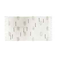 Tufted Tassel Rug, 33 in x 22 in, Natural