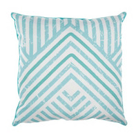 Decorative Line Printed Square Pillow, 18 in x