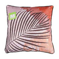 Leaf Print Pillow, Red