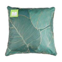 Leaf Print Pillow, Green
