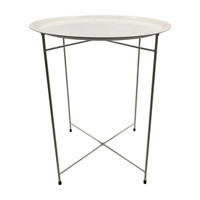 Metal Side Table, White