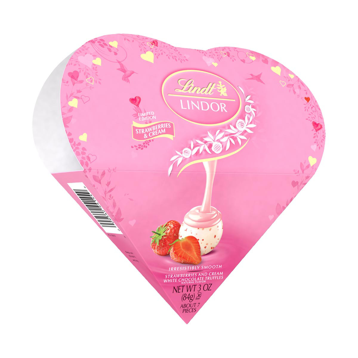 Lindt Lindor Strawberry & Cream White Chocolate Truffles, 3 oz