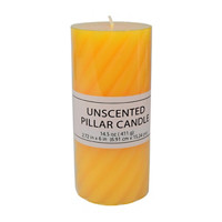 Twisted Unscented Pillar Candle, Yellow