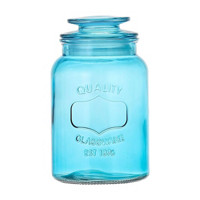 Glass Canister, Blue, 44 oz