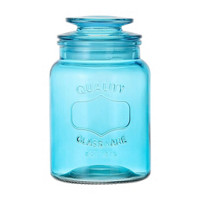 Glass Canister, Blue, 34 oz