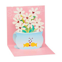 Valentine’s Day Fishbowl Flowers Popup Card