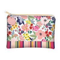 Floral Faux Leather Cosmetic Bag
