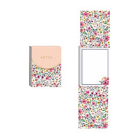 Floral Printed Pocket Notepad with Magnetic Closure, 75 Sheets