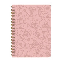 Floral Wire-O Vegan Leather Journal, 100 Pages