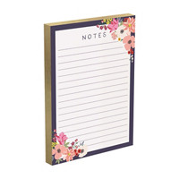 Floral Gilded Edges Notepad, 100 Sheets