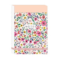 Floral Printed Notepad with Elastic Closure, 80 Sheets