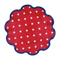 Ruffled Peppy Patriotic Party Plates, 8.25 in, 8 ct