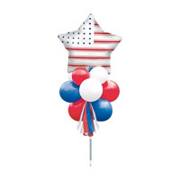 Foil Star & Latex Balloon Peppy Patriotic Yard Sign Kit, 9 pc
