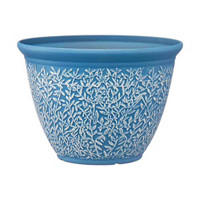 Floral Textured Plastic Planter, 8 in