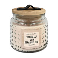 Citronella with Geranium Oils Scented Jar Candle with Lid, 10 oz.