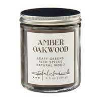 Amber Oakwood Essential Oil Infused Scented Candle, 6.5