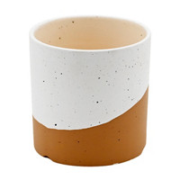 White and Tan Flower Pot, Small