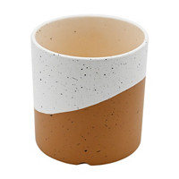 White and Tan Flower Pot, Large