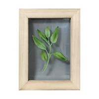 Greenery Leaf Printed Glass Frame Art, 6.25 in