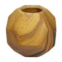 Wooden & Ceramic Decorative Vase, Small