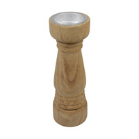 Wooden Pillar Candle Holder, Small