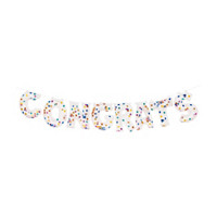 ‘Congrats’ Balloon Banner Kit, Clear Confetti
