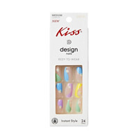 KISS Ready-To-Wear Instant Style Design Nails - Medium Length, 24 ct