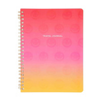 Smiley Printed Spiral Travel Journal, Small