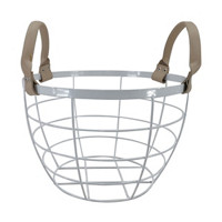 Metal Basket, White, Round, Small