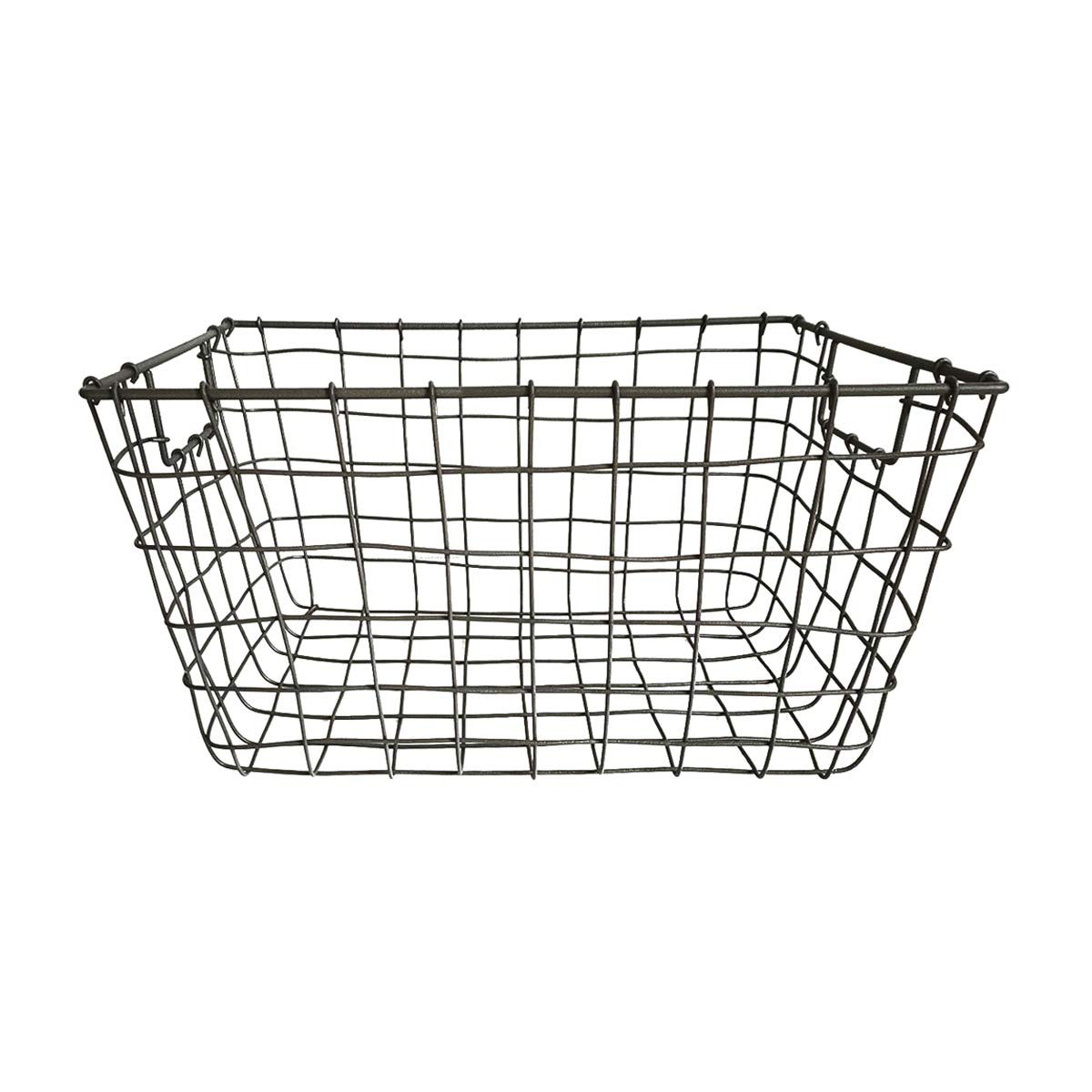 Rectangular Metal Storage Basket, Medium