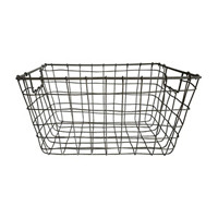 Rectangular Metal Storage Basket, Medium