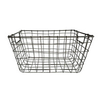 Rectangular Metal Storage Basket, Large