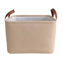 Dotted Print Rectangular Storage Basket with Handles, Small
