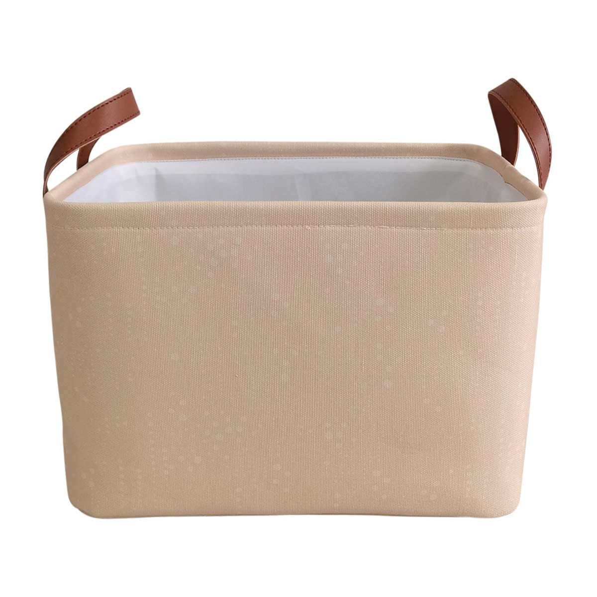 Dotted Print Rectangular Storage Basket with Handles, Large