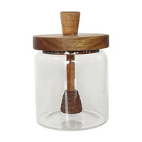Decorative Honey Dipper with Transparent Glass Jar