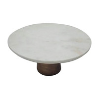 Acai Wood & Stone Cake Stand, 10 Inches