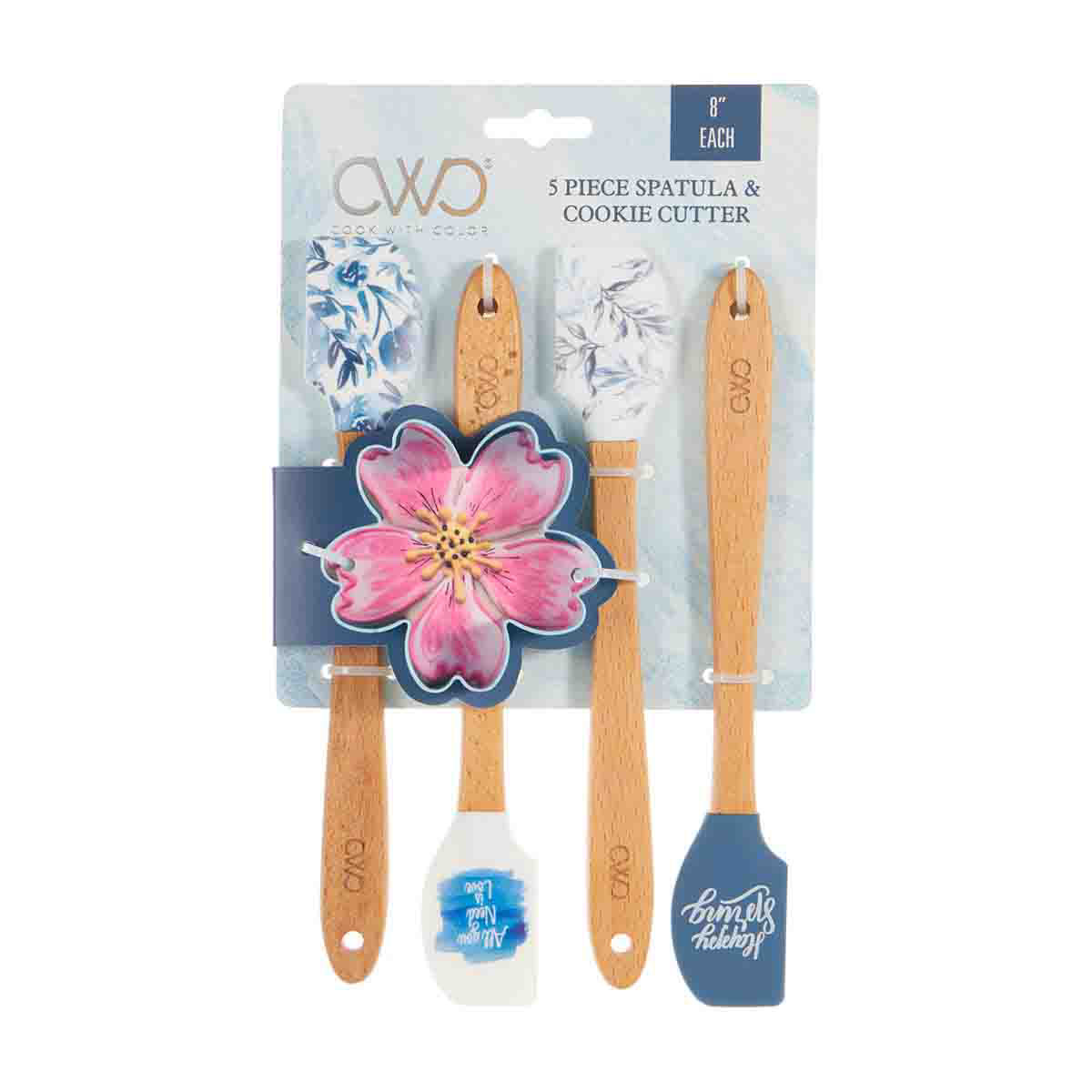 Cook with Color Spatula & Cookie Cutter Set, 5 Pieces