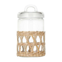 Wicker and Glass Canister, 54 oz