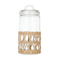 Wicker and Glass Canister, 67 oz
