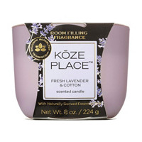 Koze Place Fresh Lavender & Cotton Scented Candle, 8 oz
