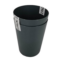 Dark Gray Matte Plastic Short Cup, Pack of 2