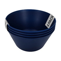 Navy Matte Plastic Small Bowl, Pack of 4